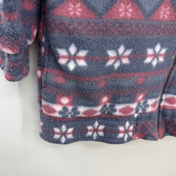 Vintage Haband Fleece Jacket Womens XL Fair Isle Nordic Snowflake Y2K Aztec - Picture 4 of 8
